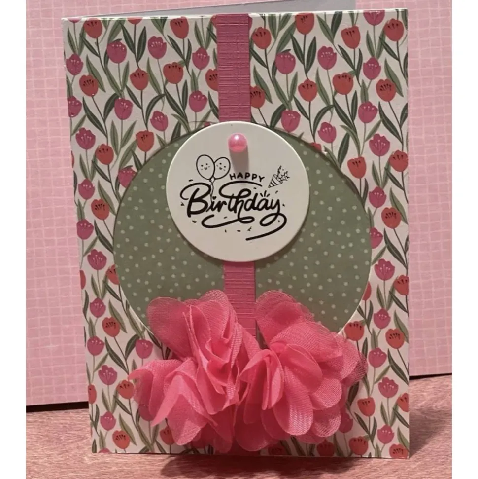 Edle Geburtstagskarte, Handarbeit mit Umschlag