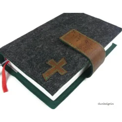 Edle Gotteslobhülle & Bibelhülle aus Filz mit Kork - Personalisiertes Geschenk zur Kommunion & Konfirmation