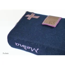 edle Gotteslobhülle, Bibelhülle personalisiert, Filz dunkelblau, Erstkommunion, Geschenke zur Firmung, Konfirmation