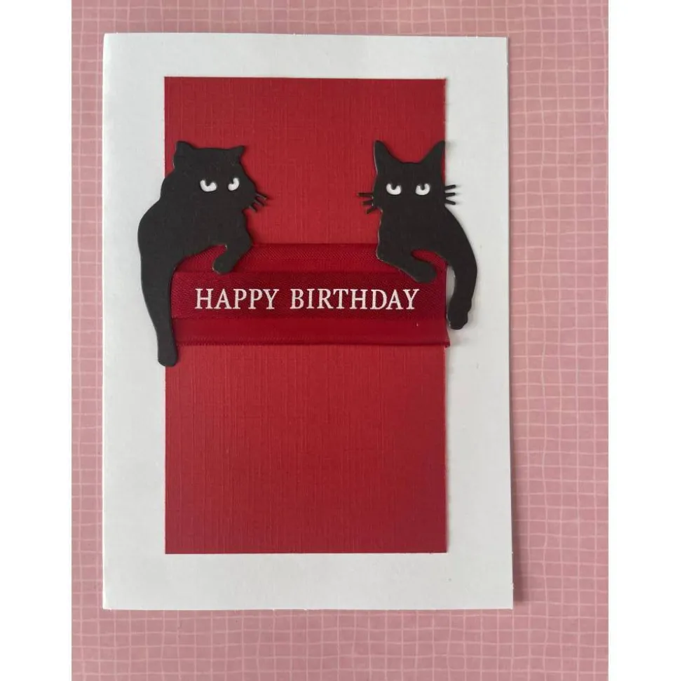 Edle Grußkarte, Geburtstag, Happy Birthday, Katzenmotiv