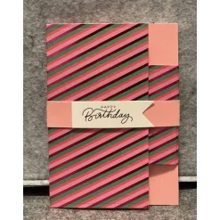 Edle Grußkarte mit Banderole, Geburtstag