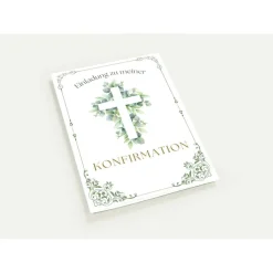 Edle Konfirmationseinladungskarten 10er-Pack, florale Konfirmationseinladung, Einladung Konfirmationseinladungen