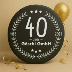 Edle Schiefertafel als Jubiläumsgeschenk – personalisiert & einzigartig