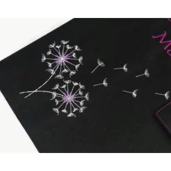 edle Zeugnismappe A4, personalisiert, Kork, mit eingestickter Pusteblume, Geschenke zur Einschulung, Patenkind, Mädchen