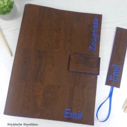 edle Zeugnismappe personalisiert, Dokumentenmappe A4, Kork, tolle Geschenkidee zum Schulanfang, Einschulung