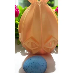 Ei mit Hasenohren – Moderne Osterdekoration aus PLA Filament, 14 cm hoch
