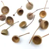 Eichel Kappen, Eichelhütchen, natur mit Zweig, braun, Naturprodukt zum Dekorieren, Basteln, Weihnachten, Floristik