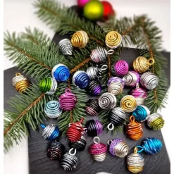 Eicheln 5er Set, verschiedene Farbkombis, Aludraht