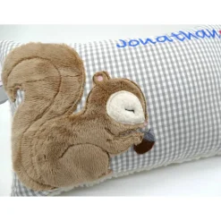 Eichhörnchen Kissen mit Namen Namenskissen Taufkissen Kuschelkissen Kindergartenkissen Geburtsgeschenk Kinderkissen