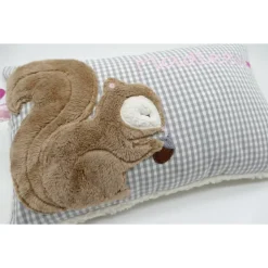 Eichhörnchen Kissen mit Namen Namenskissen Taufkissen Kuschelkissen Kindergartenkissen Geburtsgeschenk Kinderkissen
