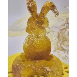 Eierhalter Hase Gelb-Gold