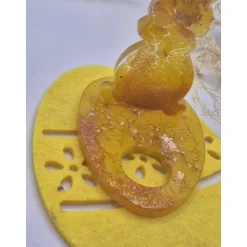 Eierhalter Hase Gelb-Gold