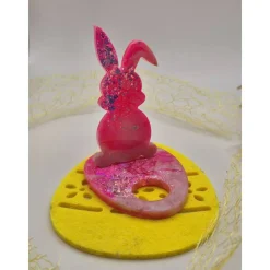 Eierhalter Hase Neon pink-Rosa