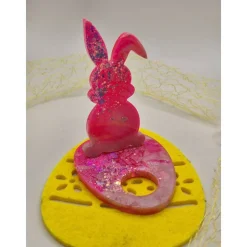 Eierhalter Hase Neon pink-Rosa