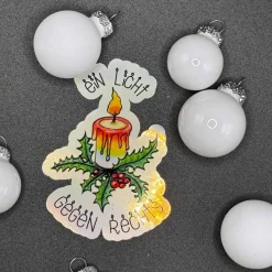 Ein Licht gegen Rechts Vinylsticker – holografischer Weihnachtsaufkleber | handgemacht
