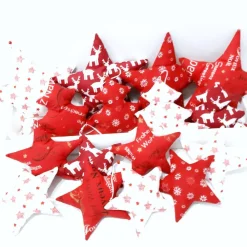 Ein Stoffstern oder Stoffbaum in versch. Größen rot-weiß, Weihnachtsdeko