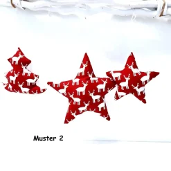 Ein Stoffstern oder Stoffbaum in versch. Größen rot-weiß, Weihnachtsdeko