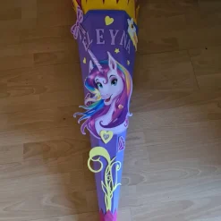 Einhorn 2 Schultüte Zuckertüte als DIY Set oder in handarbeit hergestellt-personalisiert, individuell