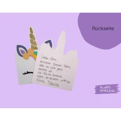 Einhorn Einladungskarten | Bastelset Einhorn | Kindergeburtstag Einladung basteln | Einhorn Einladung basteln | Einhorn