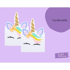 Einhorn Einladungskarten | Bastelset Einhorn | Kindergeburtstag Einladung basteln | Einhorn Einladung basteln | Einhorn