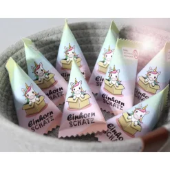 Einhorn Schatz Mystery Box für Mädchen | Glitzer Armband oder Glas Diamant | Mitgebsel & Adventskalender G
