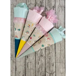 Einhorn Schultüte aus Stoff in rosa / 70cm/ für Mädchen wahlweise mit Kissen
