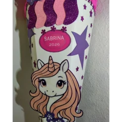 Einhorn Schultüte mit deinem inkl. Name, perfekt für deine Einschulung