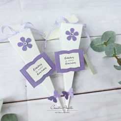 Einladung SCHULTÜTE Schulanfang Einschulung LILA