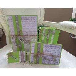 Einladung Taufe Kommunion Konfirmation MAIGRÜN-TAUPE oder in Wunschfarbe