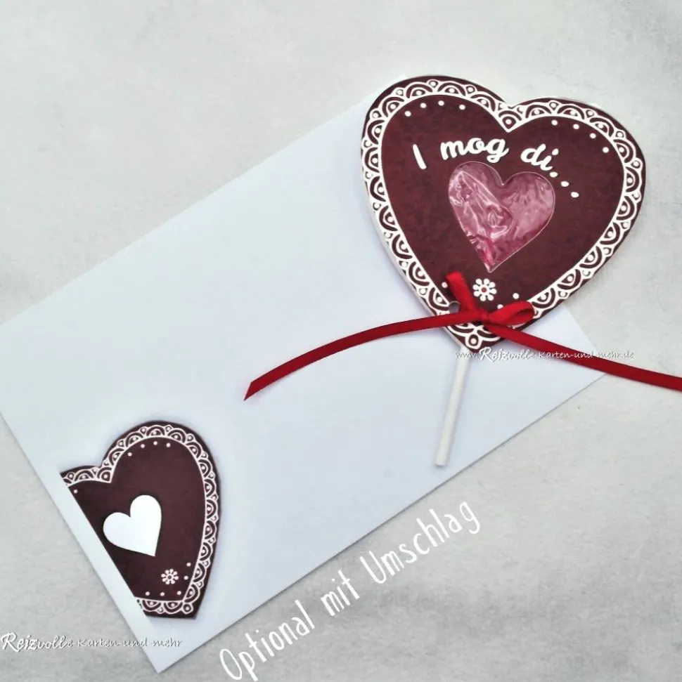 Einladung zum Geburtstag: Herz-Lolli-Lebkuchenherz – Individuell & Handgemacht