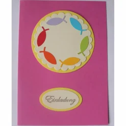 Einladungen zur Konfirmation selber basteln mit dem Bastelset Regenbogenfische - DIY Karten auch für Taufe und Kommunion