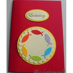 Einladungen zur Konfirmation selber basteln mit dem Bastelset Regenbogenfische - DIY Karten auch für Taufe und Kommunion