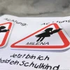 Einladungskarte Einschulung Schulanfang "Achtung" für Mädchen oder Jungen