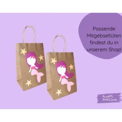 Einladungskarte Meerjungfrau Bastelet | Meerjungfrau Geburtstag | Einladung Kindergeburtstag Meerjungfrau