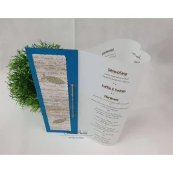 Einladungskarte PETROL-TAUPE Kommunion Taufe oder in Wunschfarbe