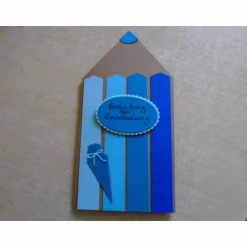 Einladungskarte Schulanfang Einschulung Einladungkarten Einladung Junge Schule Stiftkarte Schulstart