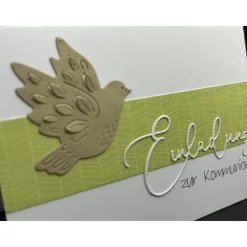 Einladungskarte "Taube" für Kommunion, Konfirmation oder Firmung
