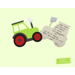 Einladungskarte Traktor Bastelset | Traktor Einladungskarten | grüner Traktor | Traktor zum basteln | Traktor Mottoparty