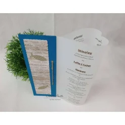 Einladungskarte WEISS-TAUPE Kommunion Taufe oder in Wunschfarbe