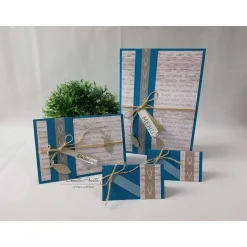 Einladungskarte WEISS-TAUPE Kommunion Taufe oder in Wunschfarbe