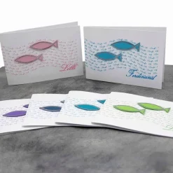 Einladungskarte zur Taufe Fische