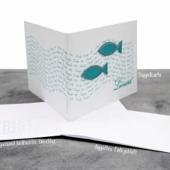 Einladungskarte zur Taufe Fische