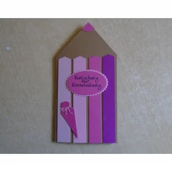 Einladungskarten Einschulung  Schulanfang Einladungkarte Einladung  Mädchen Schule  Stiftkarte Schulstart