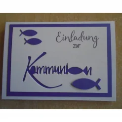 Einladungskarten Kommunion Einladungskarte Fisch Einladung Einladungen,Mädchen Junge,