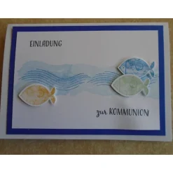 Einladungskarten Kommunion Einladungskarte Fisch Einladung Einladungen Mädchen Junge