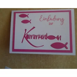 Einladungskarten Kommunion Einladungskarte Fisch Einladung Einladungen Mädchen Junge Grußkarte Klappkarte