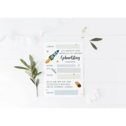 Einladungskarten Weltall Kindergeburtstag - Kindergeburtstagseinladung Space-Party - Einladung zum Kindergeburtstag