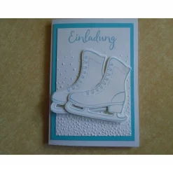 Einladungskarten zum Kindergeburtstag Schlittschuhlaufen Eislaufen Mädchen Einladungen Grußkarte Einladung