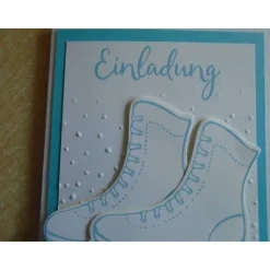 Einladungskarten zum Kindergeburtstag Schlittschuhlaufen Eislaufen Mädchen Einladungen Grußkarte Einladung