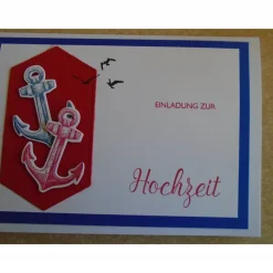Einladungskarten zur Hochzeit Einladungskarte Maritim Maritimhochzeit Anker Einladung Enladungen Hochzeitseinladungen